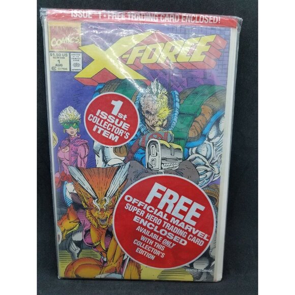 Marvel Comics X-Force #1 1st Issue Vintage Aug 1991 Factory Sealed Collector's - Picture 1 of 5